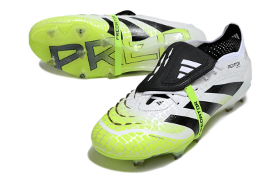 Men's Adidas Predator 25 Elite Foldover Tongue FG Football Boots - White/Black/Yellow