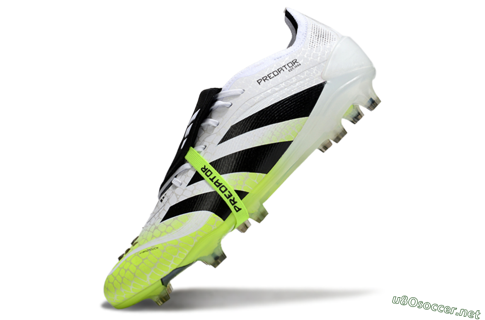 Men's Adidas Predator 25 Elite Foldover Tongue FG Football Boots - White/Black/Yellow 5