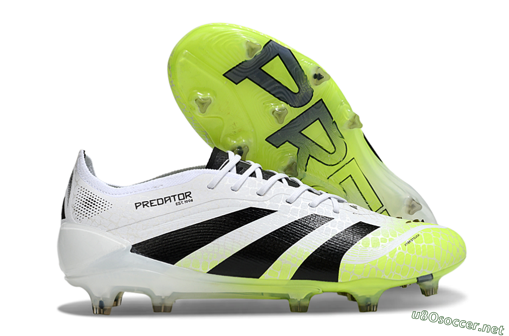 Men's Adidas Predator 25 Elite FG Football Boots - White/Black/Yellow 2
