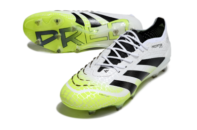 Men's Adidas Predator 25 Elite FG Football Boots - White/Black/Yellow