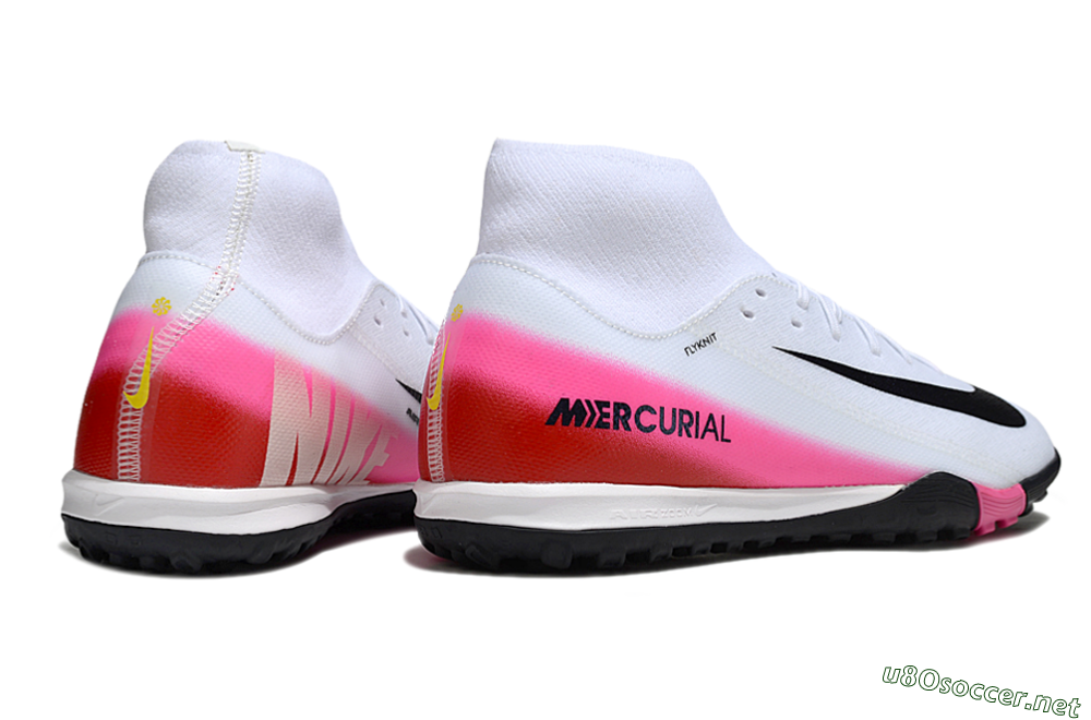Men's Nike Air Zoom Mercurial Superfly 10 Academy TF Football Shoes - White/Black/Pink 6