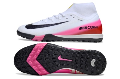 Men's Nike Air Zoom Mercurial Superfly 10 Academy TF Football Shoes - White/Black/Pink