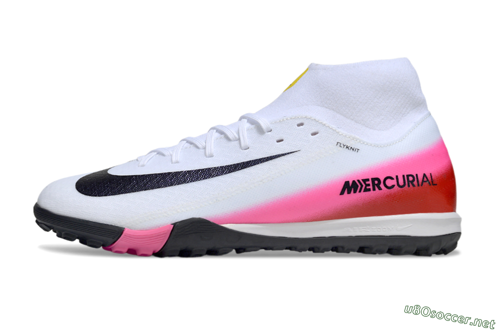 Men's Nike Air Zoom Mercurial Superfly 10 Academy TF Football Shoes - White/Black/Pink 0