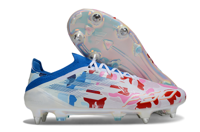 Men's Adidas F50 Elite SG Football Boots - Pink/Whtie/Blue/Red