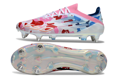 Men's Adidas F50 Elite SG Football Boots - Pink/Whtie/Blue/Red