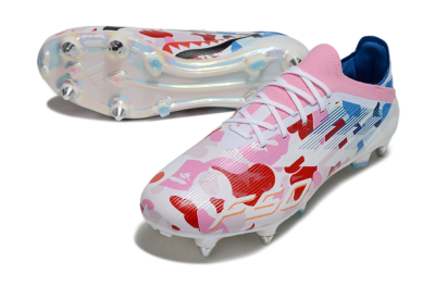 Men's Adidas F50 Elite SG Football Boots - Pink/Whtie/Blue/Red