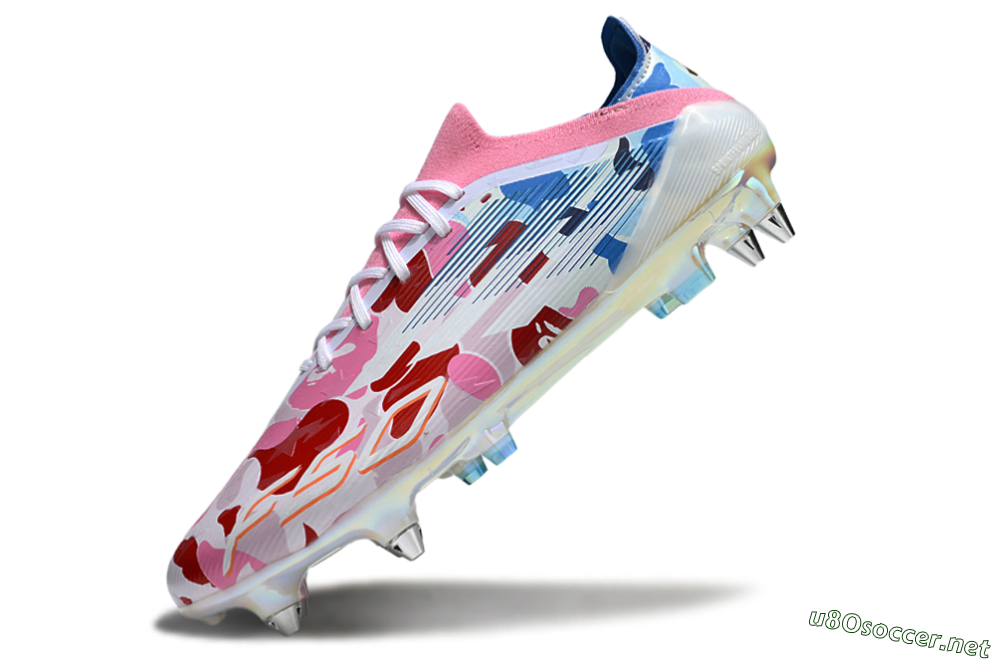 Men's Adidas F50 Elite SG Football Boots - Pink/Whtie/Blue/Red 5