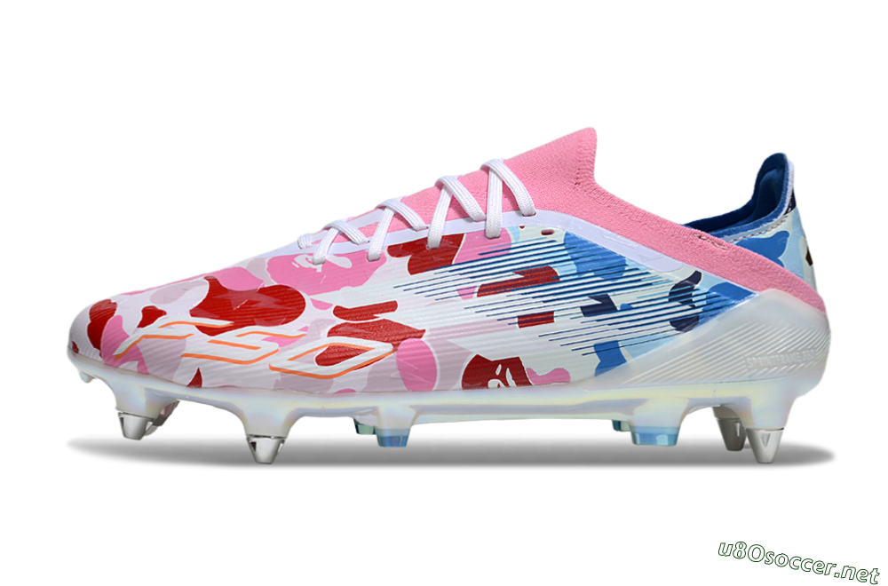 Men's Adidas F50 Elite SG Football Boots - Pink/Whtie/Blue/Red 0
