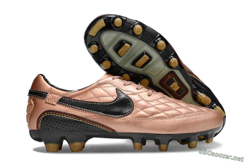 Men's Nike Tiempo Legend R10 Elite FG Football Boots - Gold/Black/Red 2