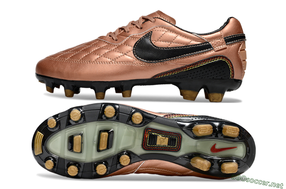 Men's Nike Tiempo Legend R10 Elite FG Football Boots - Gold/Black/Red 1