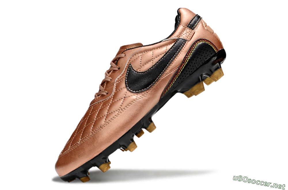 Men's Nike Tiempo Legend R10 Elite FG Football Boots - Gold/Black/Red 5