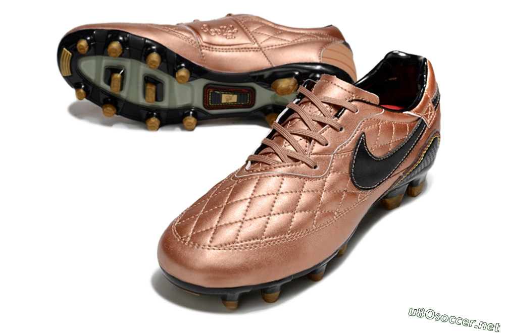 Men's Nike Tiempo Legend R10 Elite FG Football Boots - Gold/Black/Red 3