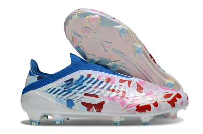 Unisex Adidas F50 Elite Laceless FG Football Boots - Pink/Whtie/Blue/Red