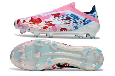 Unisex Adidas F50 Elite Laceless FG Football Boots - Pink/Whtie/Blue/Red