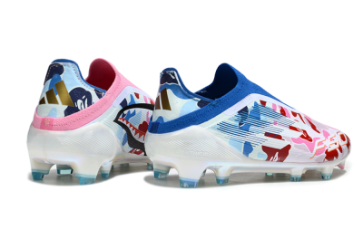 Unisex Adidas F50 Elite Laceless FG Football Boots - Pink/Whtie/Blue/Red