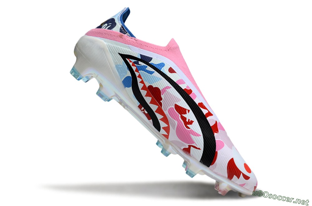 Unisex Adidas F50 Elite Laceless FG Football Boots - Pink/Whtie/Blue/Red 4