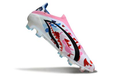 Unisex Adidas F50 Elite Laceless FG Football Boots - Pink/Whtie/Blue/Red