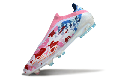 Unisex Adidas F50 Elite Laceless FG Football Boots - Pink/Whtie/Blue/Red
