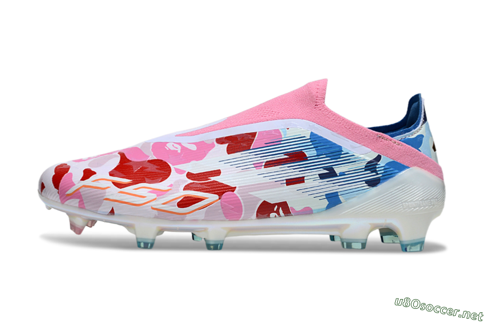 Unisex Adidas F50 Elite Laceless FG Football Boots - Pink/Whtie/Blue/Red 0