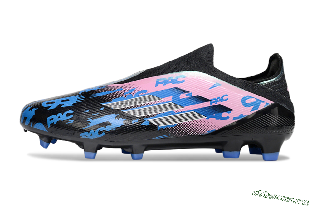 Unisex Adidas F50 Elite Laceless FG Football Boots - Black/Blue/Pink 0