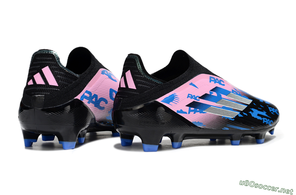Unisex Adidas F50 Elite Laceless FG Football Boots - Black/Blue/Pink 6