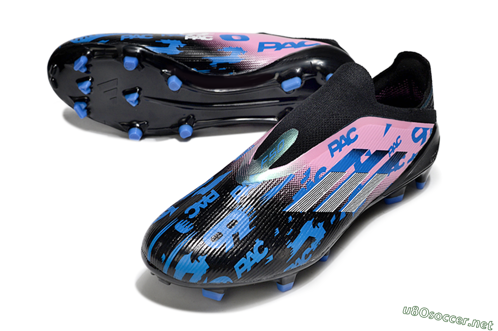 Unisex Adidas F50 Elite Laceless FG Football Boots - Black/Blue/Pink 3