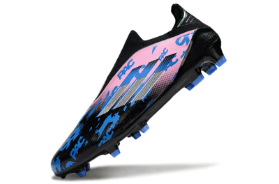 Unisex Adidas F50 Elite Laceless FG Football Boots - Black/Blue/Pink