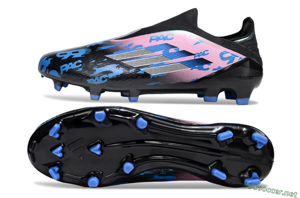 Unisex Adidas F50 Elite Laceless FG Football Boots - Black/Blue/Pink 1
