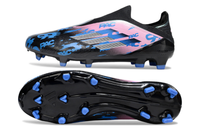 Unisex Adidas F50 Elite Laceless FG Football Boots - Black/Blue/Pink