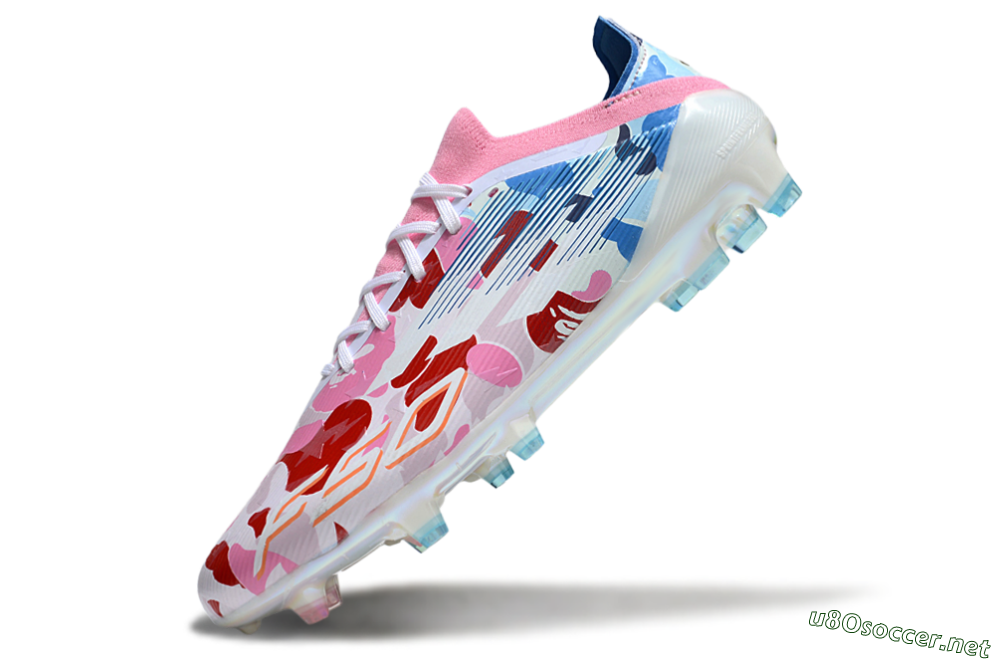 Unisex Adidas F50 Elite FG Football Boots - Pink/Whtie/Blue/Red 5