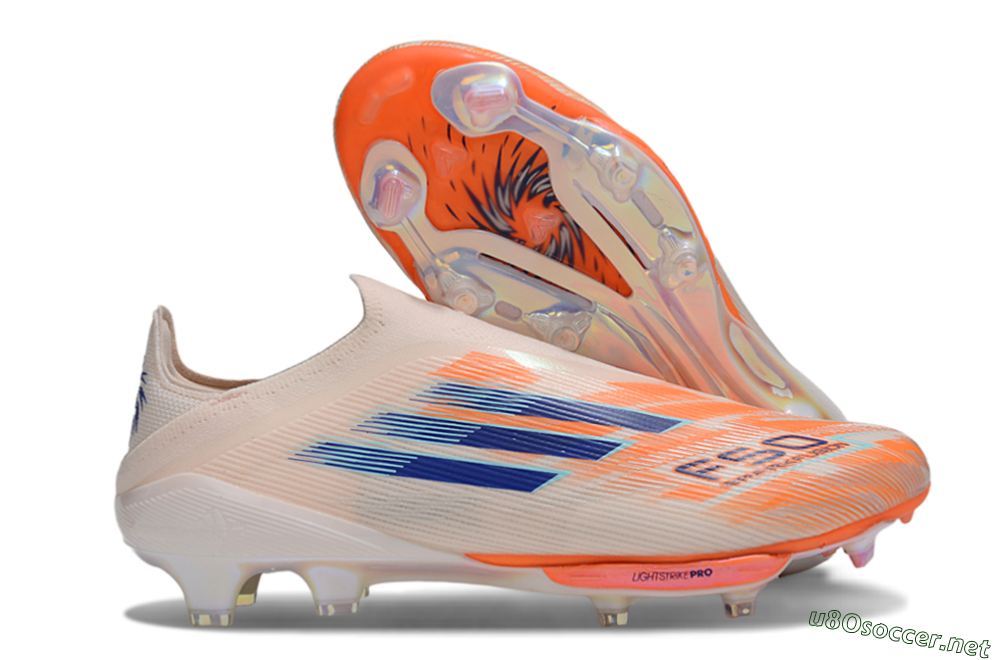 Men's Adidas F50+ Lightstrike Pro Laceless FG Football Boots - Pink/Red/Blue 2