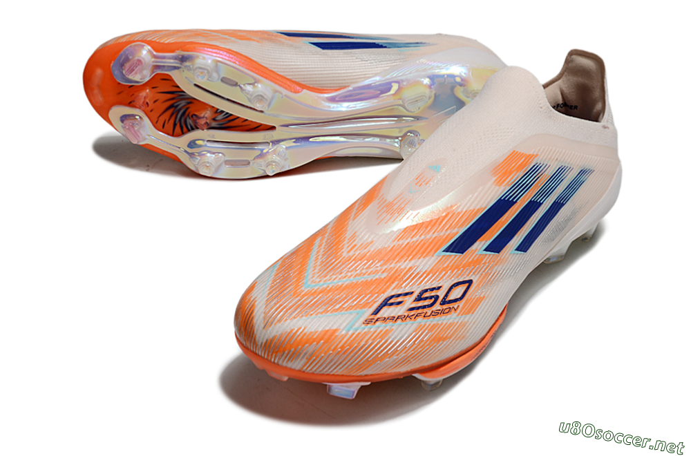 Men's Adidas F50+ Lightstrike Pro Laceless FG Football Boots - Pink/Red/Blue 3