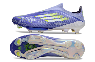 Men's Adidas F50+ Lightstrike Pro Laceless FG Football Boots - Blue/White/Yellow