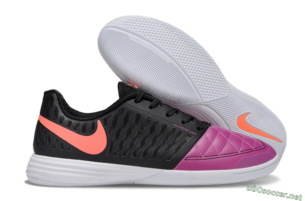 Unisex Nike Lunar Gato 2 IC Football Shoes - Pink/Black/Red 2
