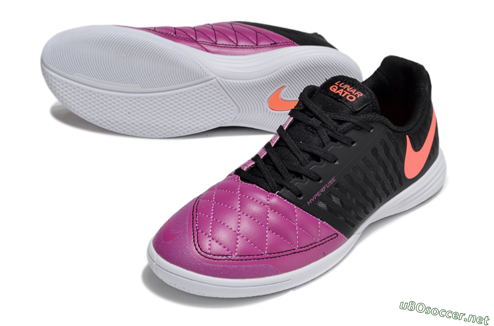 Unisex Nike Lunar Gato 2 IC Football Shoes - Pink/Black/Red 3