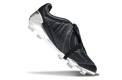 Men's Adidas Predator 25 Elite Foldover Tongue FG Football Boots - Black/Blue/Silver