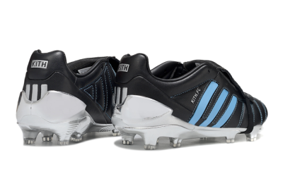 Men's Adidas Predator 25 Elite Foldover Tongue FG Football Boots - Black/Blue/Silver