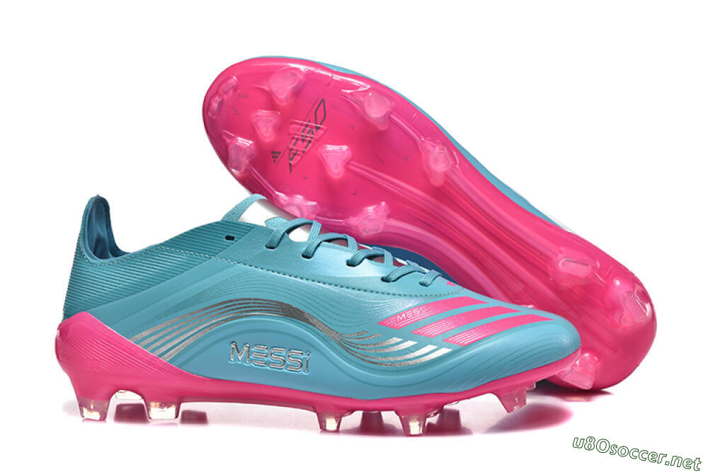 Men's Messi x Adidas F50 Elite FG Football Boots - Jade/Pink/Silver 2