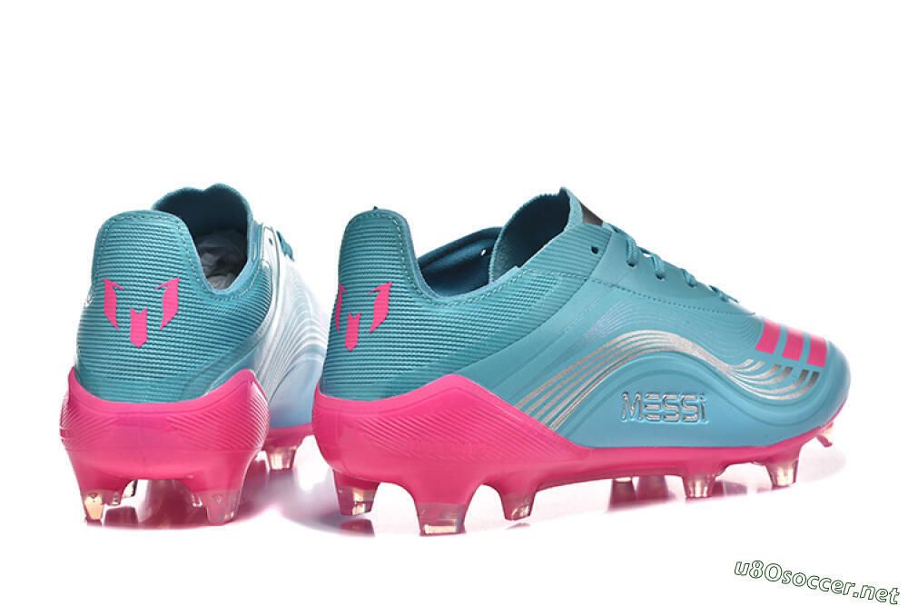 Men's Messi x Adidas F50 Elite FG Football Boots - Jade/Pink/Silver 9