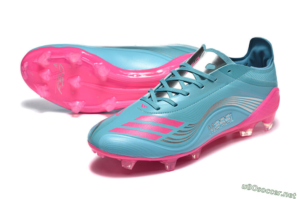 Men's Messi x Adidas F50 Elite FG Football Boots - Jade/Pink/Silver 3