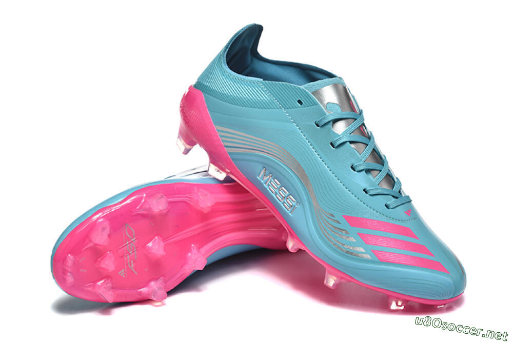 Men's Messi x Adidas F50 Elite FG Football Boots - Jade/Pink/Silver 4