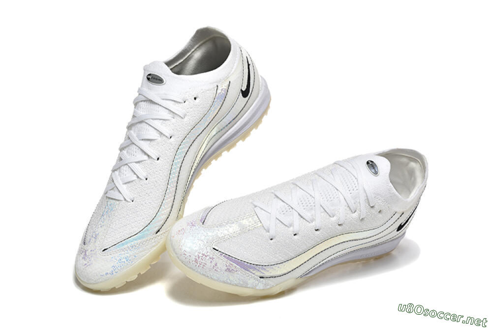 Men's Nike Air Zoom Mercurial Vapor 16 Elite TF Football Shoes - White/Silver/Black 6