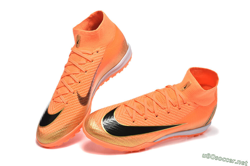 Men's Nike Air Zoom Mercurial Superfly 10 Elite TF Football Shoes - Red/Black/Gold 6