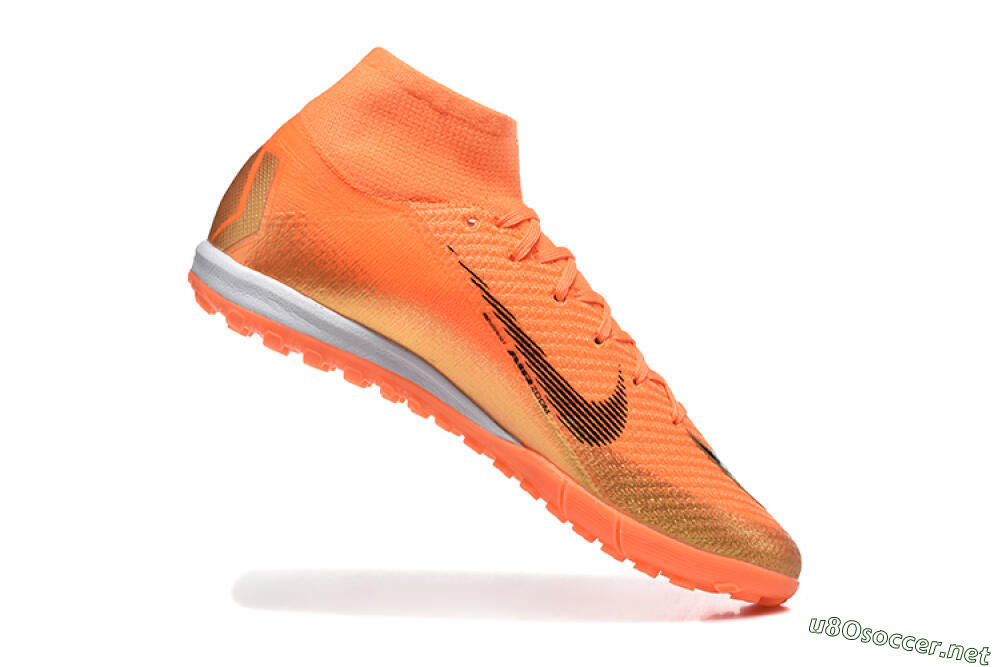 Men's Nike Air Zoom Mercurial Superfly 10 Elite TF Football Shoes - Red/Black/Gold 7