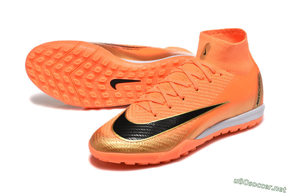 Men's Nike Air Zoom Mercurial Superfly 10 Elite TF Football Shoes - Red/Black/Gold 3