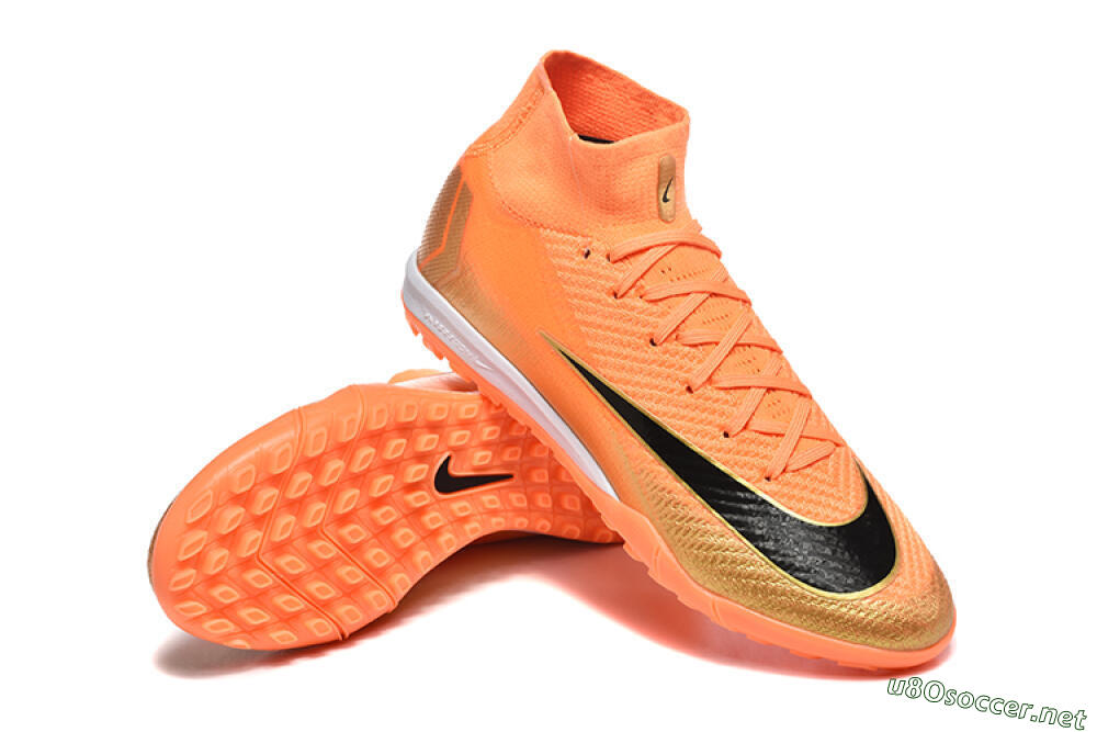 Men's Nike Air Zoom Mercurial Superfly 10 Elite TF Football Shoes - Red/Black/Gold 4