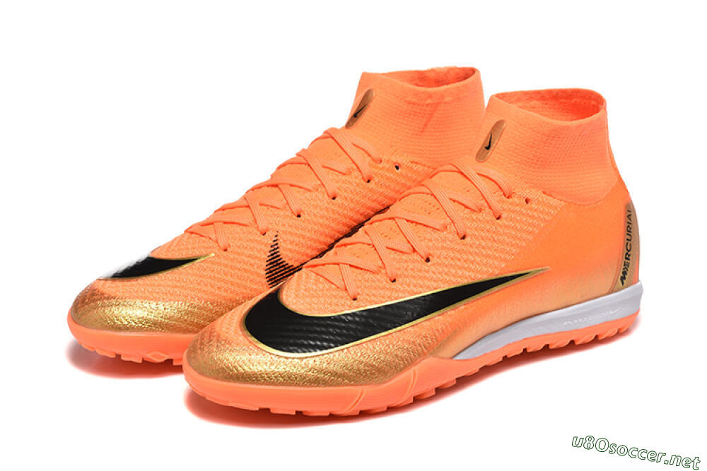 Men's Nike Air Zoom Mercurial Superfly 10 Elite TF Football Shoes - Red/Black/Gold 5