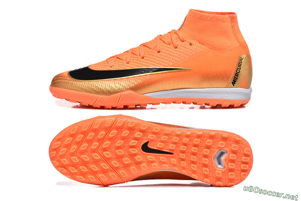Men's Nike Air Zoom Mercurial Superfly 10 Elite TF Football Shoes - Red/Black/Gold 1