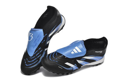 Unisex Adidas Predator 25 Elite Foldover Tongue TF Football Shoes - Black/White/Blue