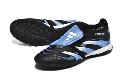 Unisex Adidas Predator 25 Elite Foldover Tongue TF Football Shoes - Black/White/Blue